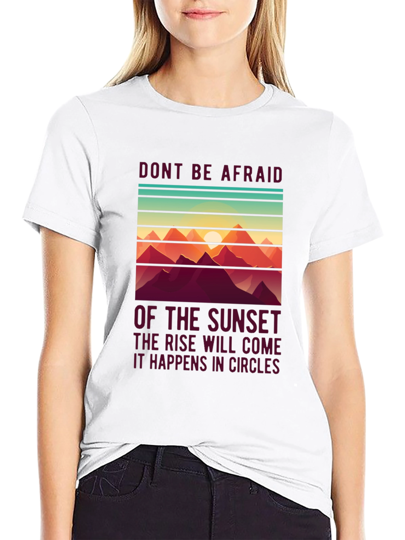 Sunset Mountain Graphic Tee - Inspirational Comfort