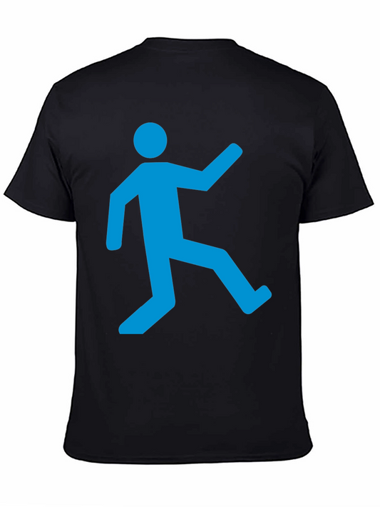 Funny Stick Figure Silhouette Black T-Shirt