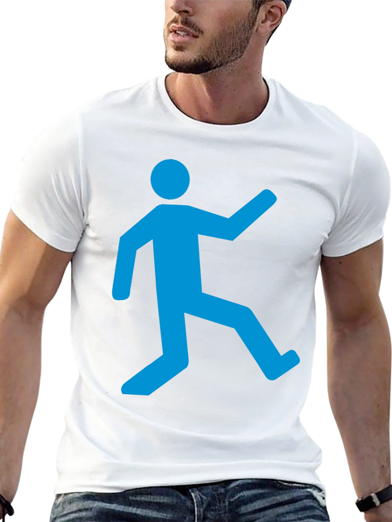 Funny Stick Figure Silhouette Black T-Shirt