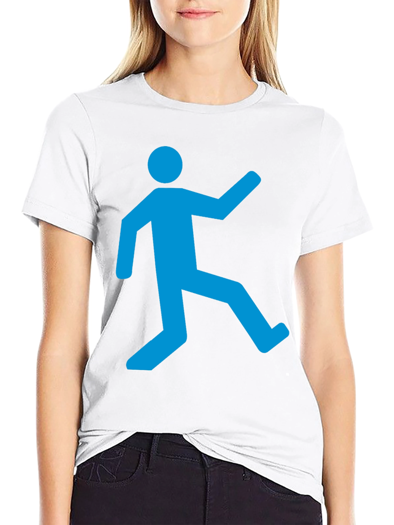 Funny Stick Figure Silhouette Black T-Shirt