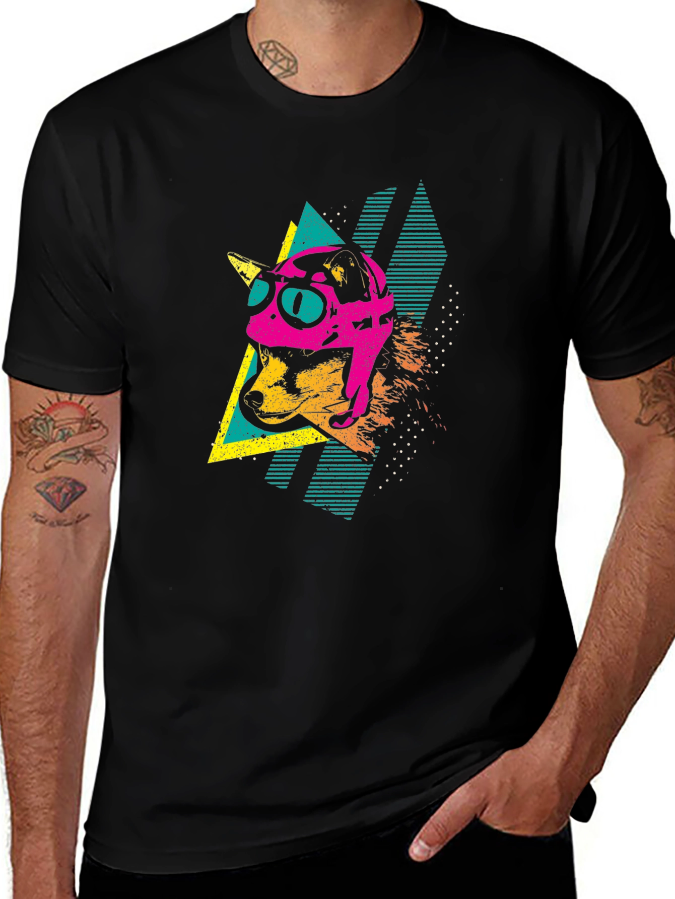 Retro Dog Pilot Graphic T-Shirt