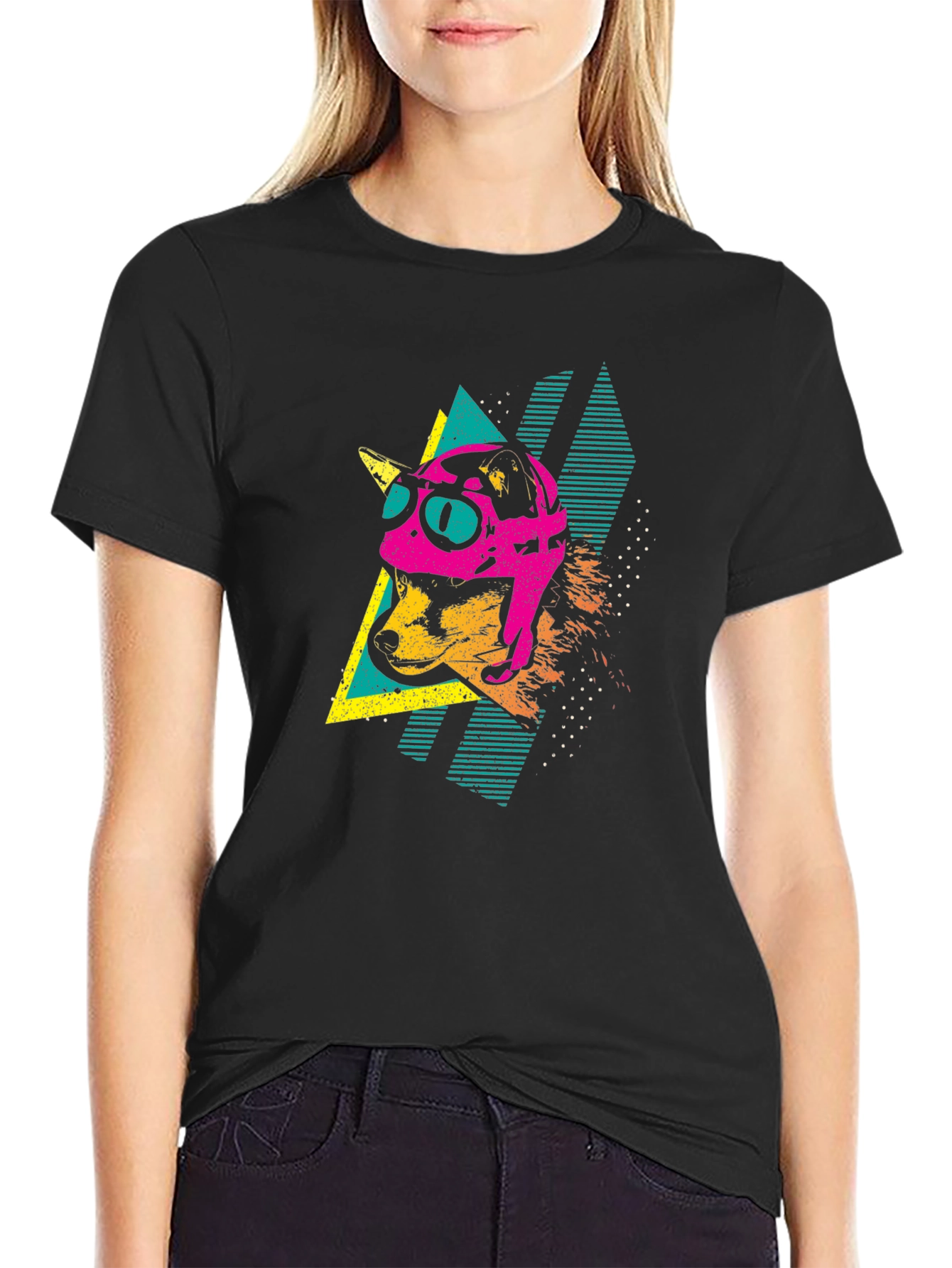 Retro Dog Pilot Graphic T-Shirt