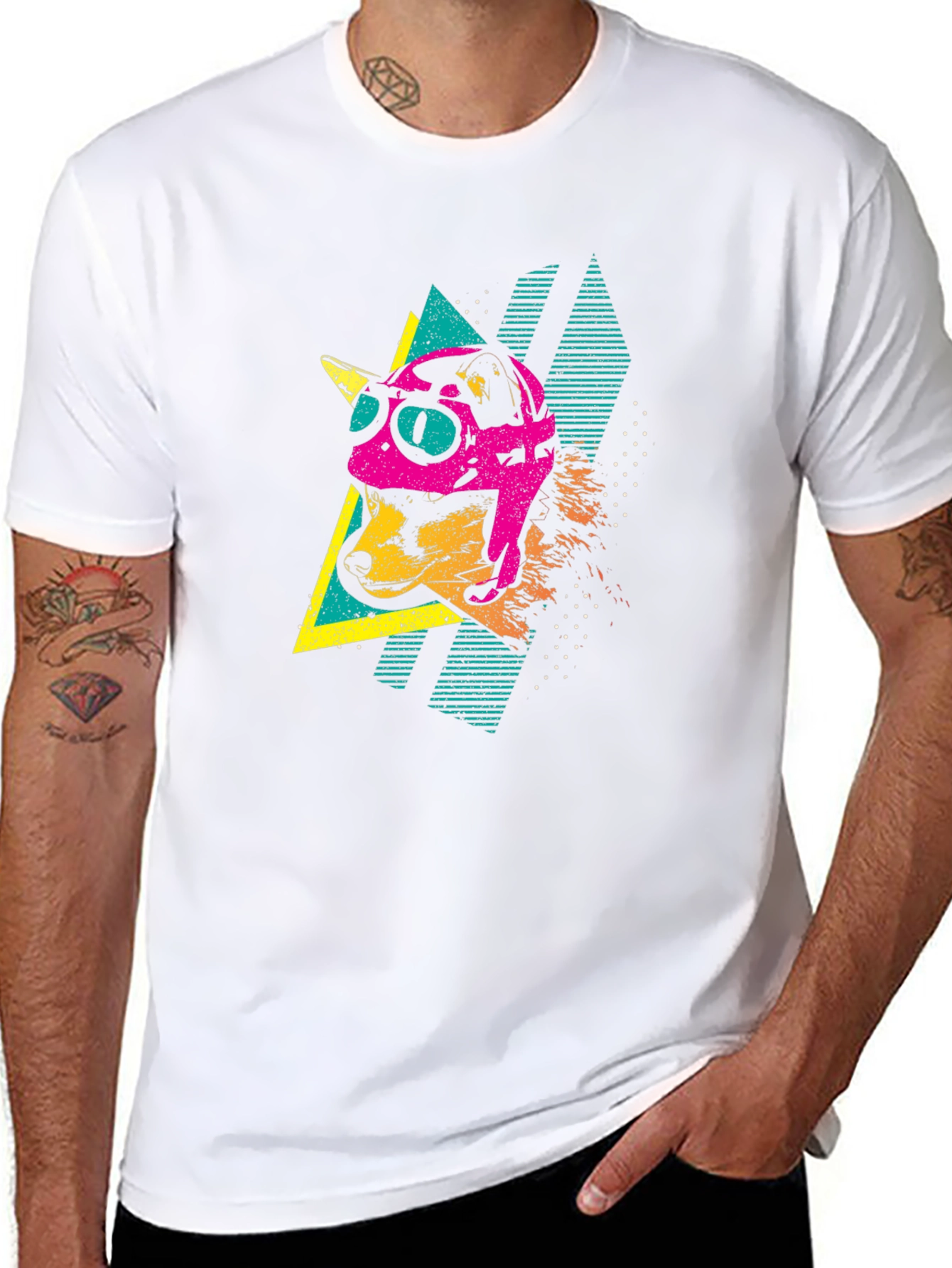 Retro Dog Pilot Graphic T-Shirt