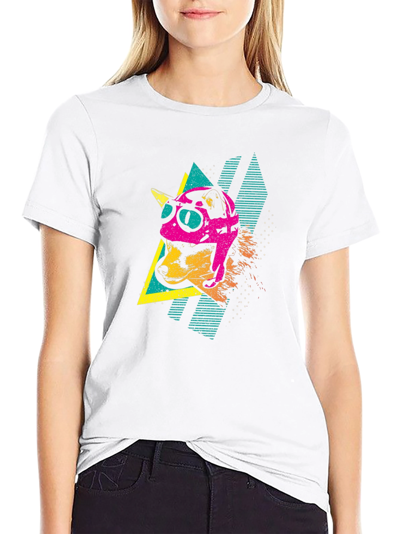 Retro Dog Pilot Graphic T-Shirt
