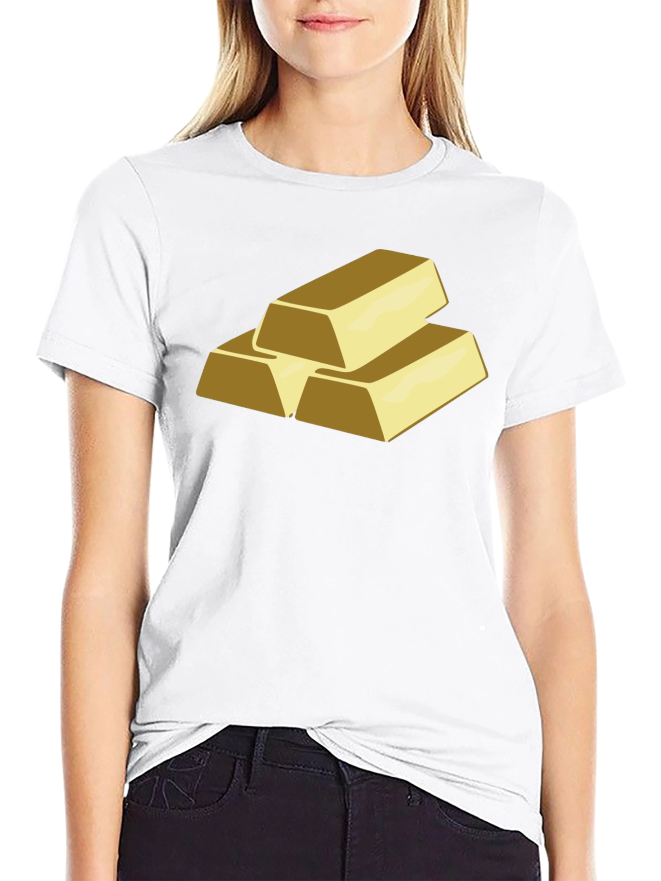 Gold Bars Graphic T-Shirt - Black Cotton Tee