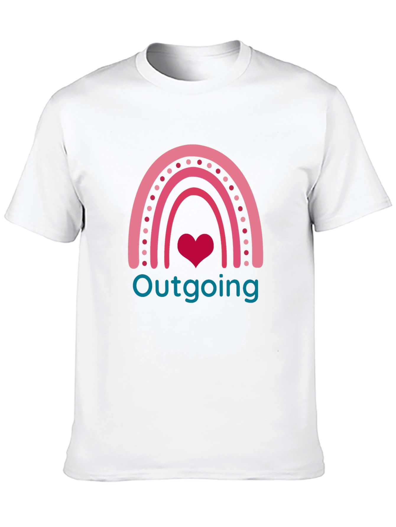 Outgoing Rainbow Heart Graphic T-Shirt