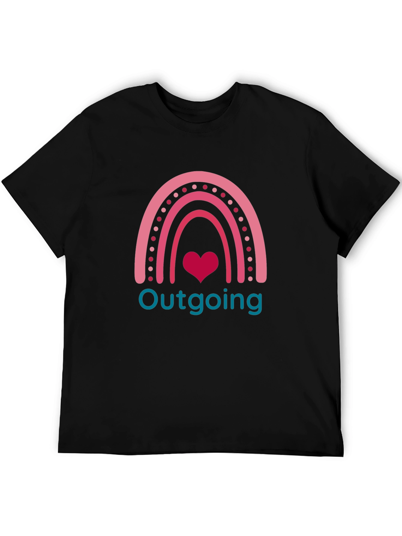 Outgoing Rainbow Heart Graphic T-Shirt