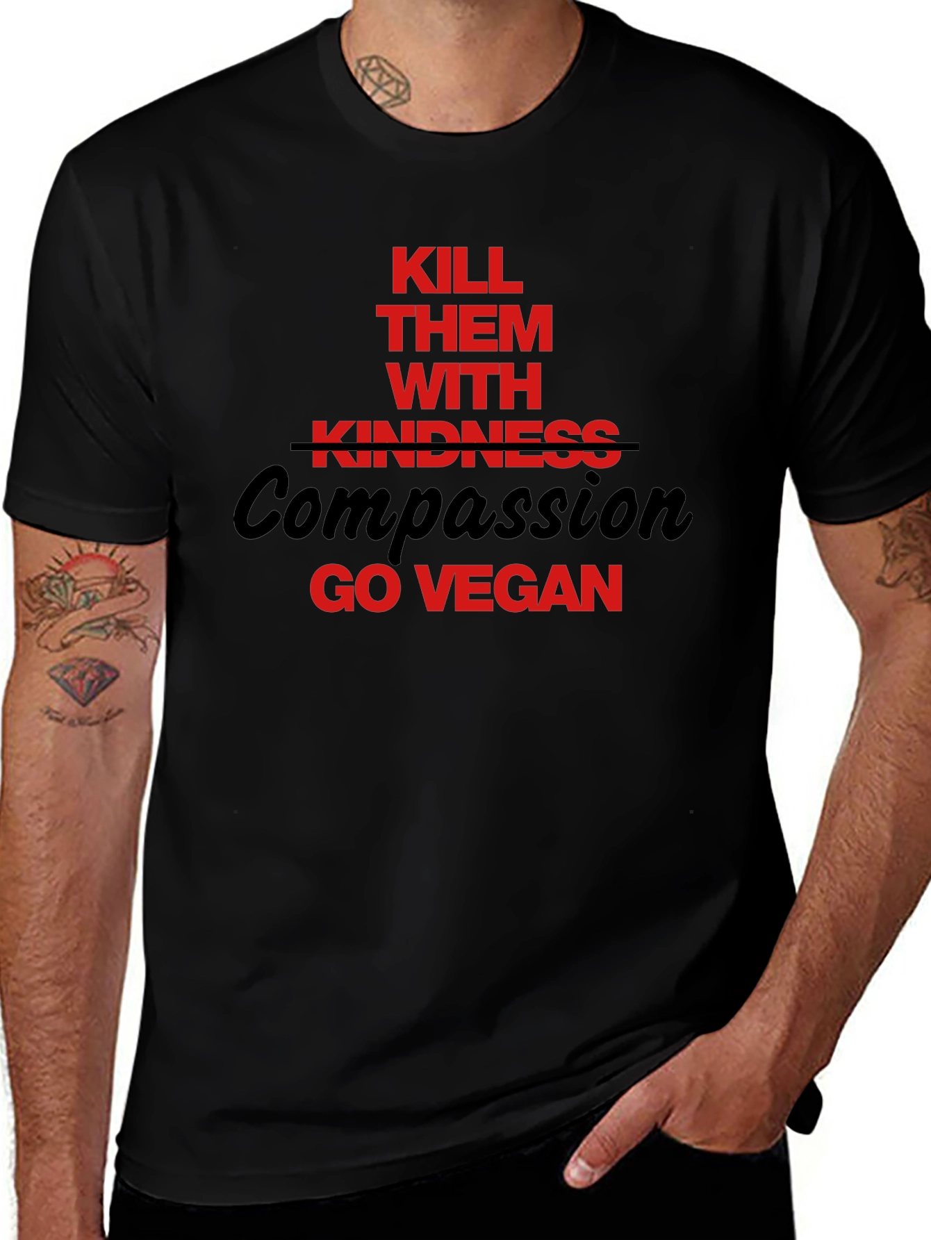 Vegan Slogan T-Shirt: Kill Them With Compassion