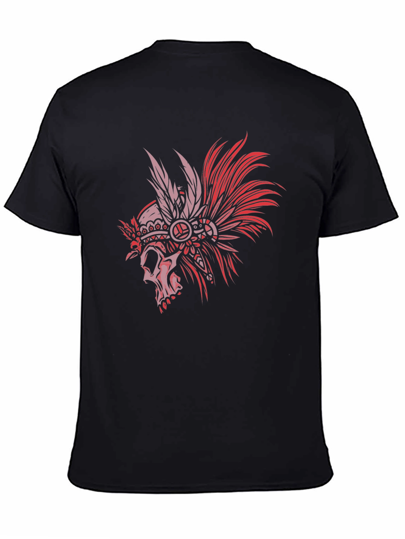Skull Headdress Graphic Tee - Black