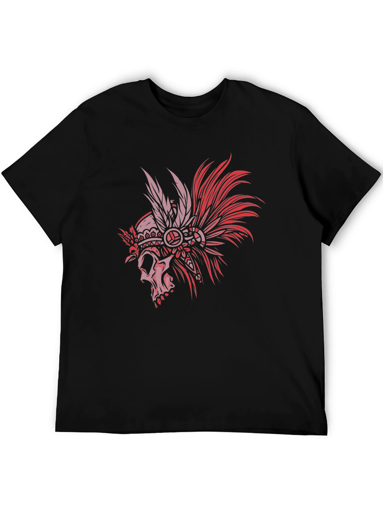 Skull Headdress Graphic Tee - Black