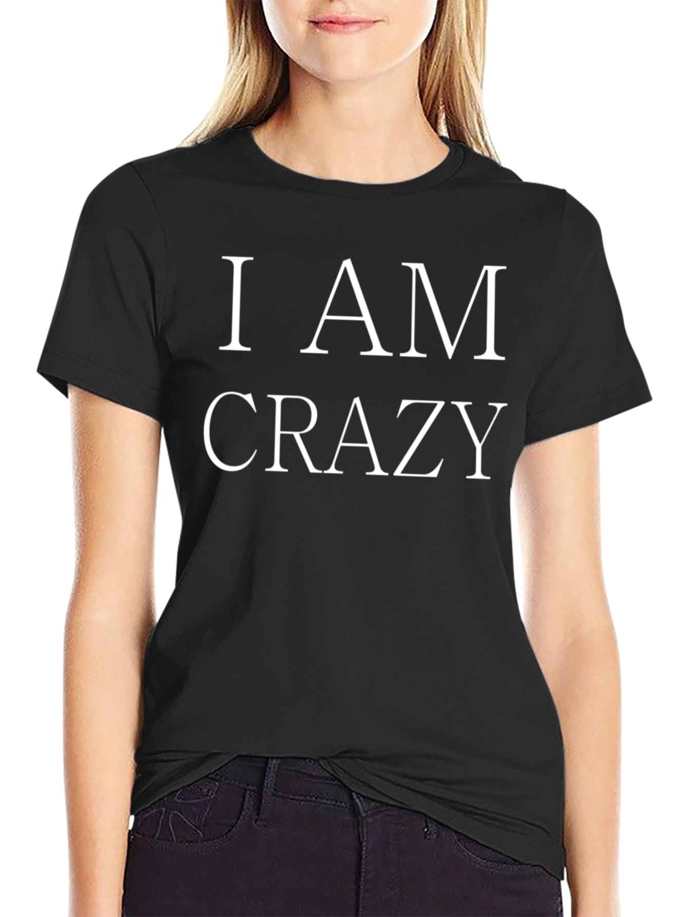 I AM CRAZY Graphic T-Shirt - Black