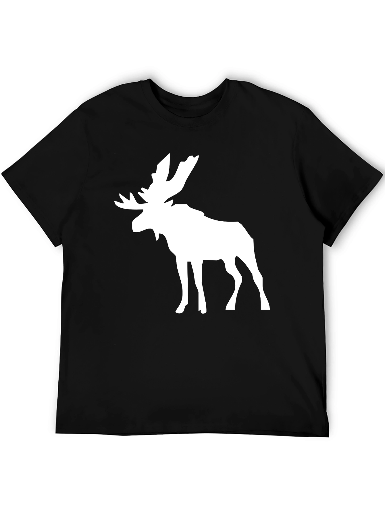Moose Graphic Print Crew Neck T-Shirt