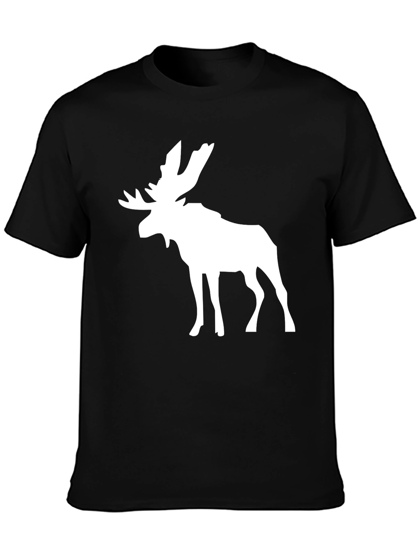 Moose Graphic Print Crew Neck T-Shirt