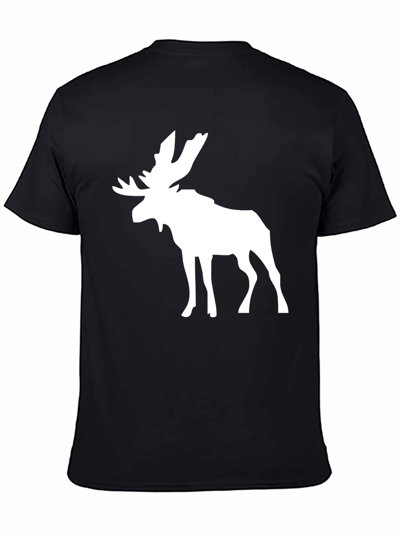 Moose Graphic Print Crew Neck T-Shirt