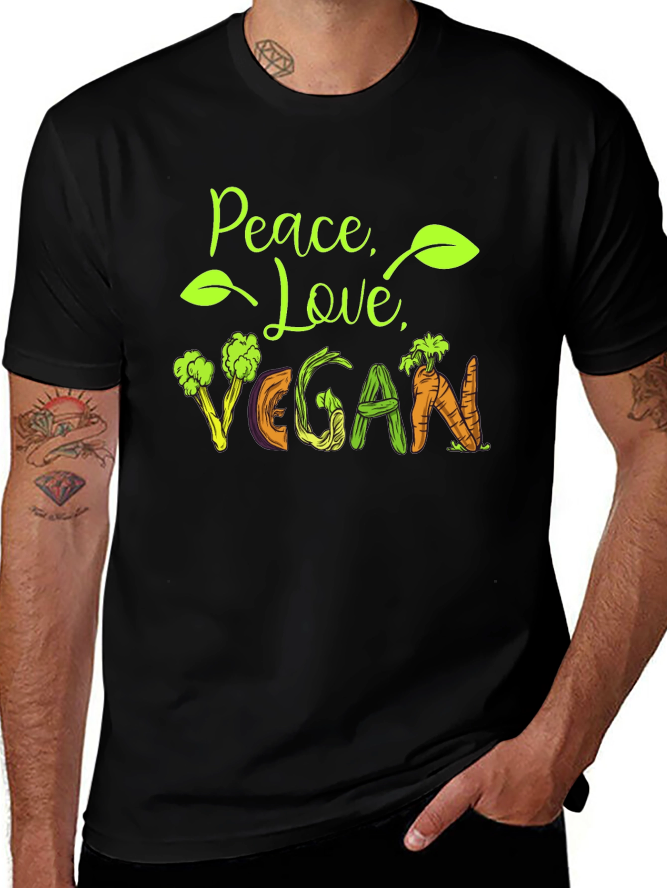Peace Love Vegan Graphic Tee
