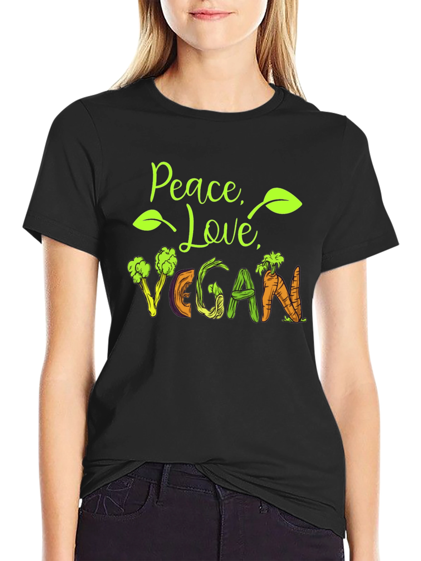 Peace Love Vegan Graphic Tee