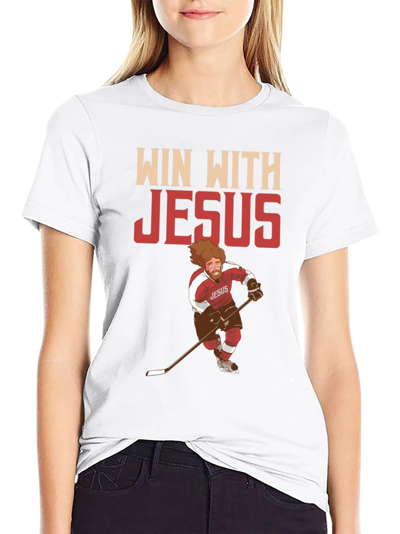 Win with Jesus Hockey T-Shirt
