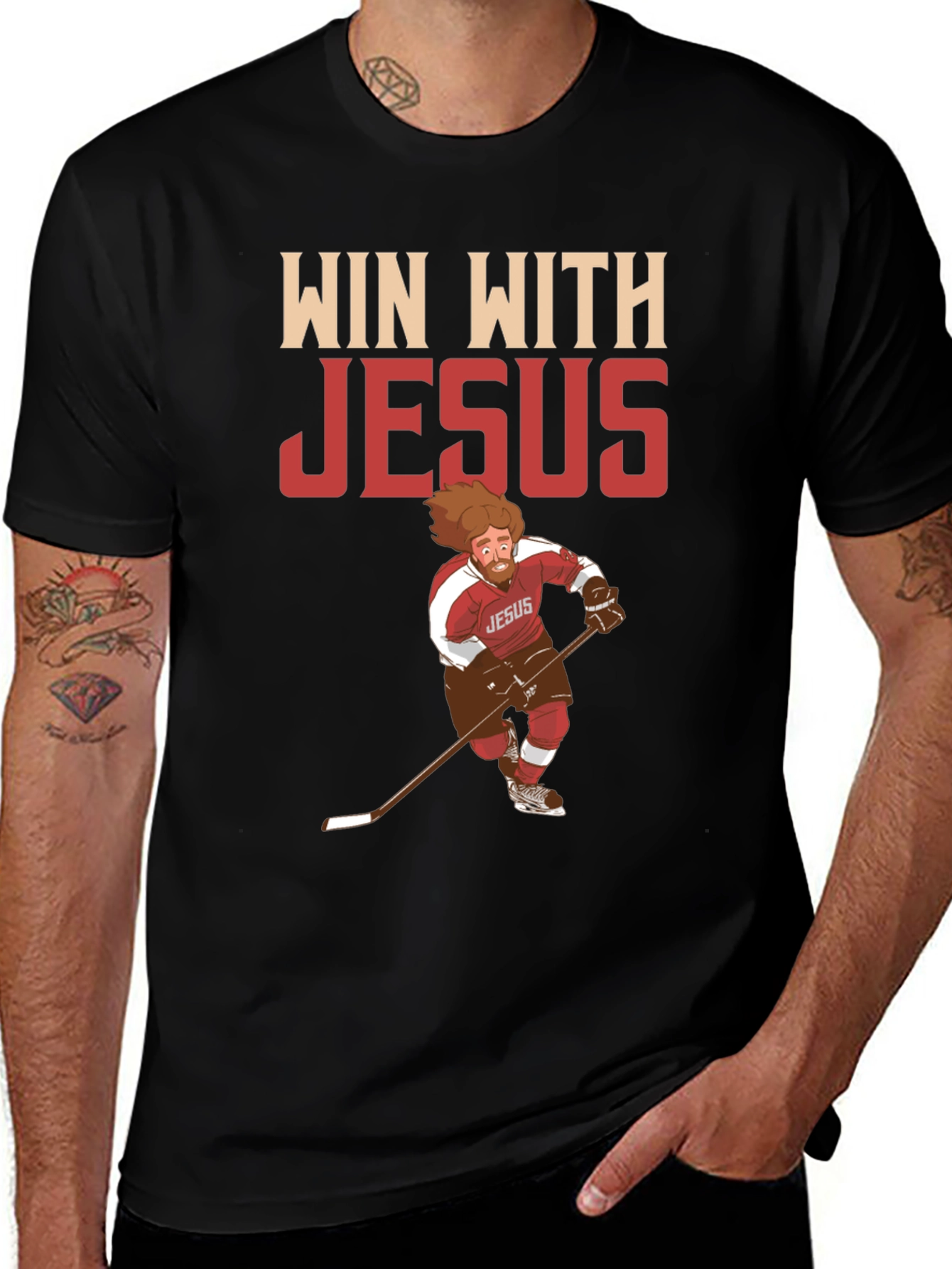 Win with Jesus Hockey T-Shirt