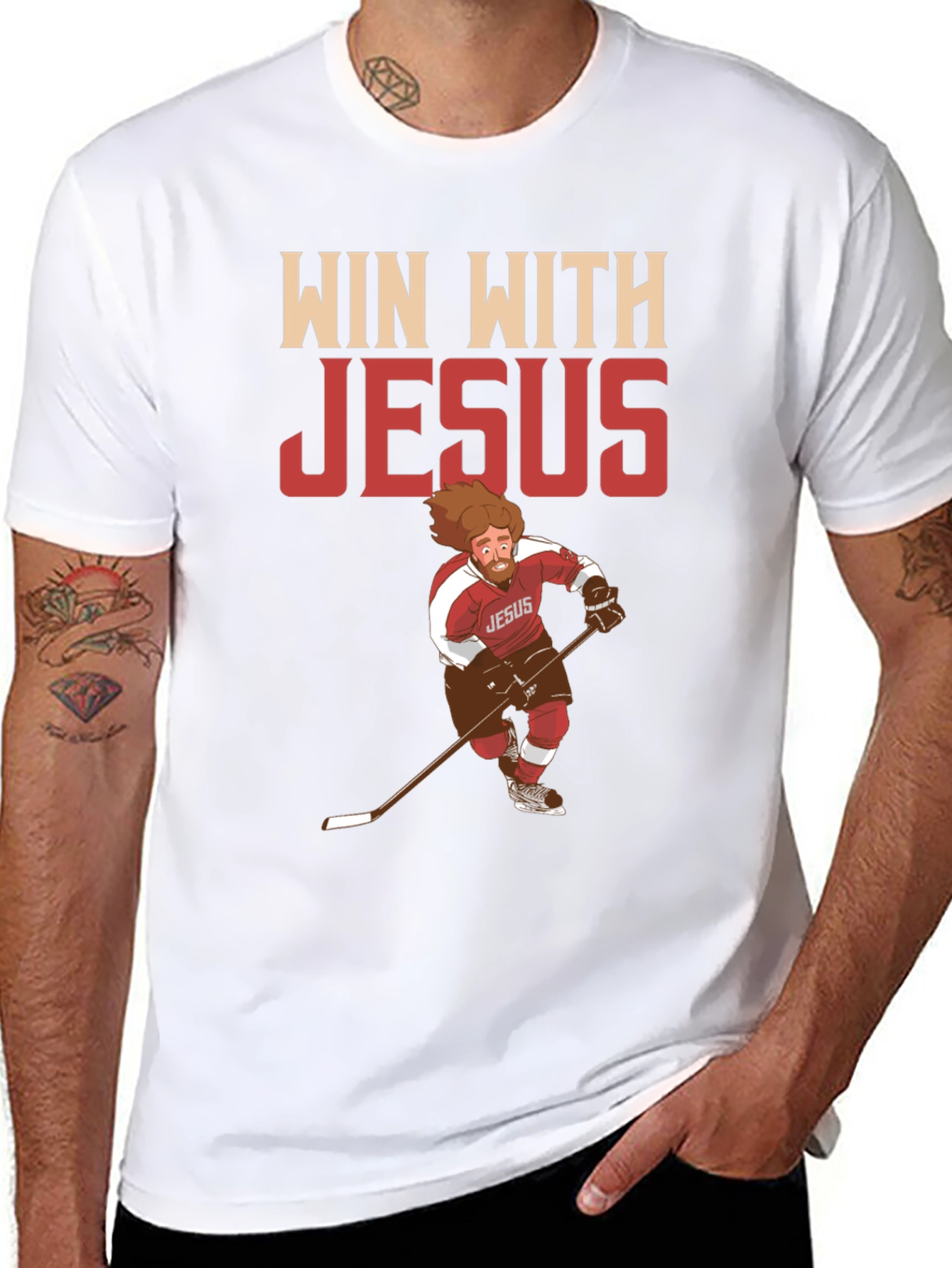 Win with Jesus Hockey T-Shirt