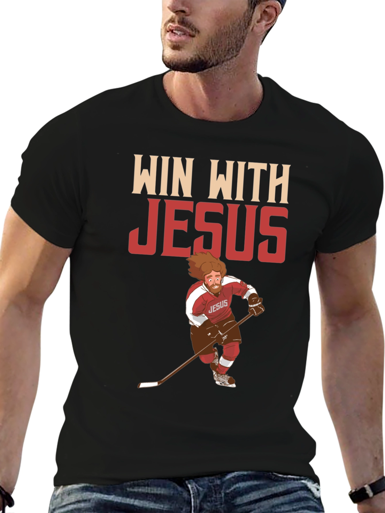 Win with Jesus Hockey T-Shirt