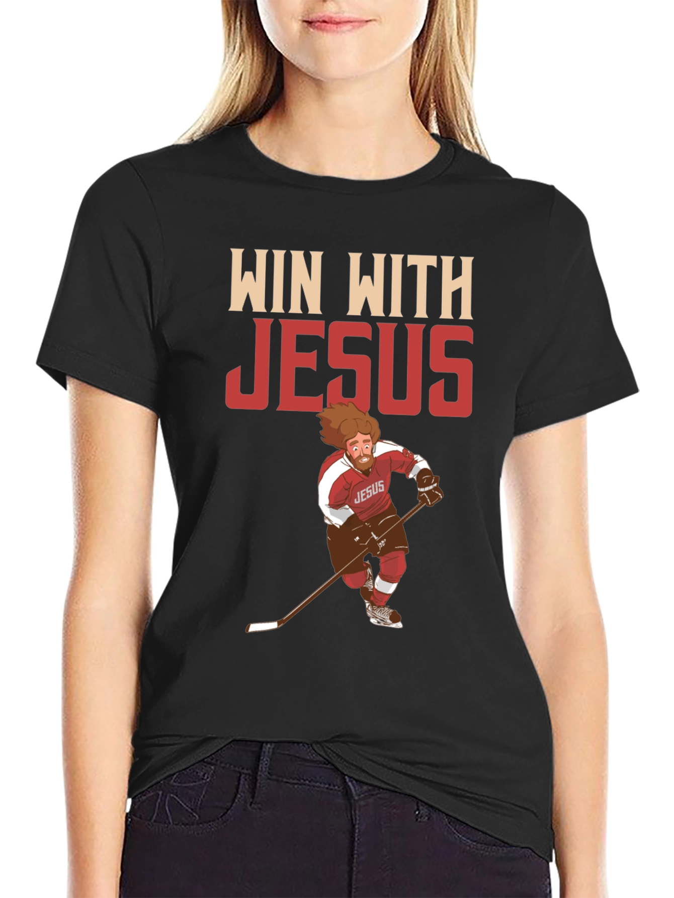 Win with Jesus Hockey T-Shirt
