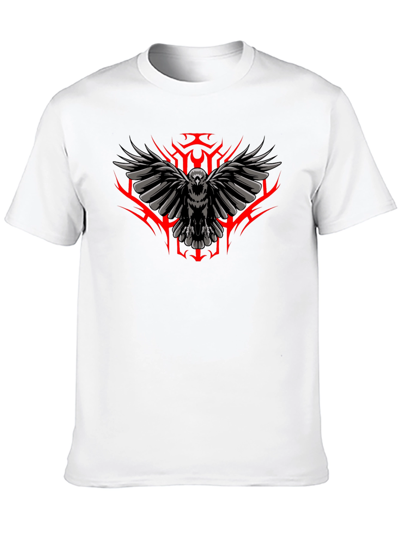 Raven Graphic Print Tee - Black