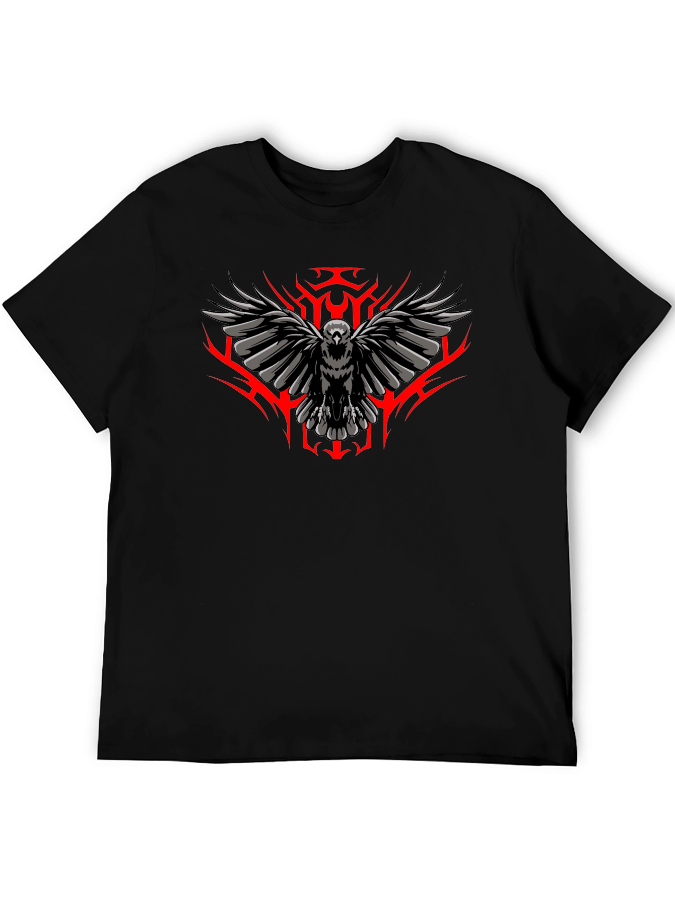 Raven Graphic Print Tee - Black