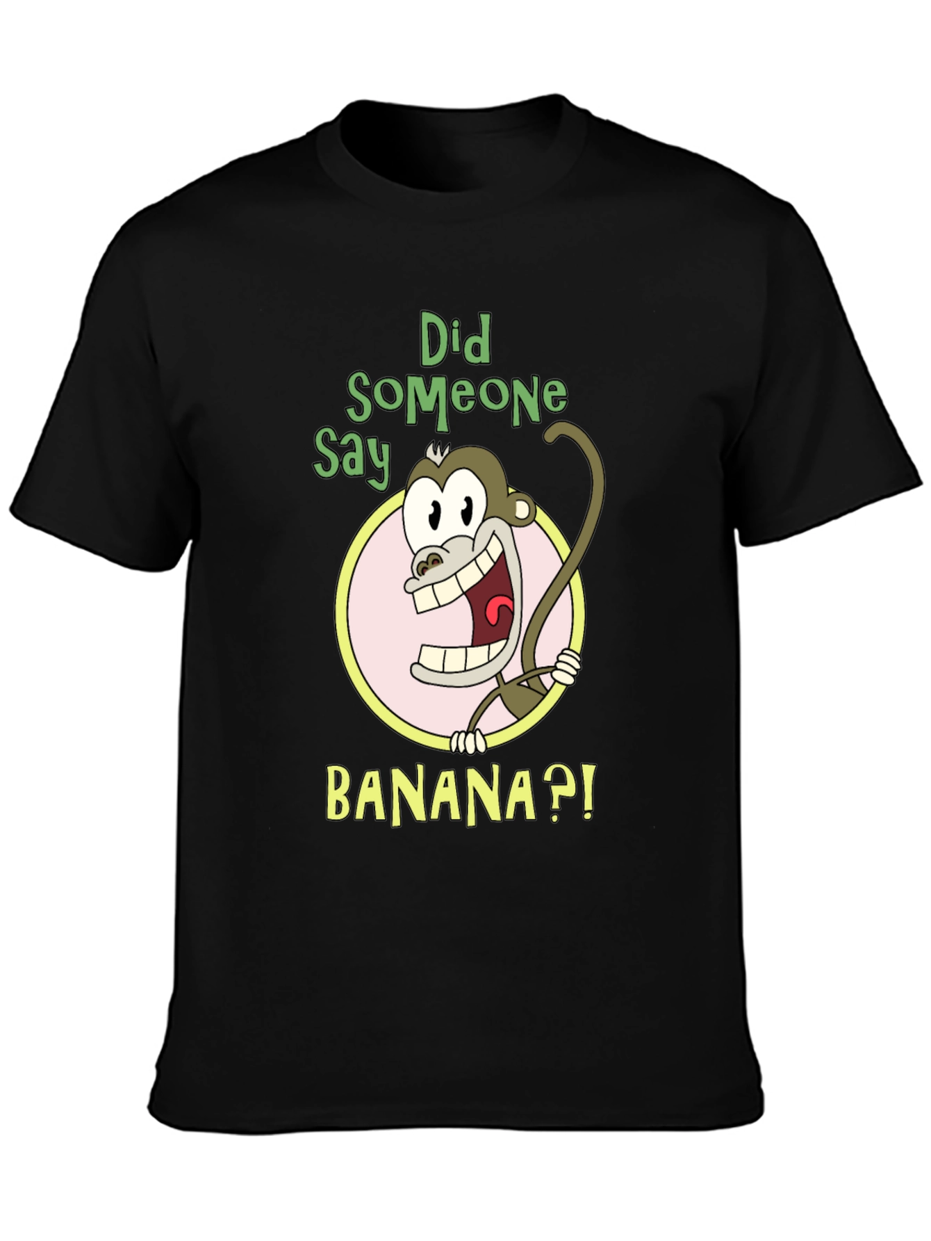 Monkey Banana Cartoon Graphic Tee
