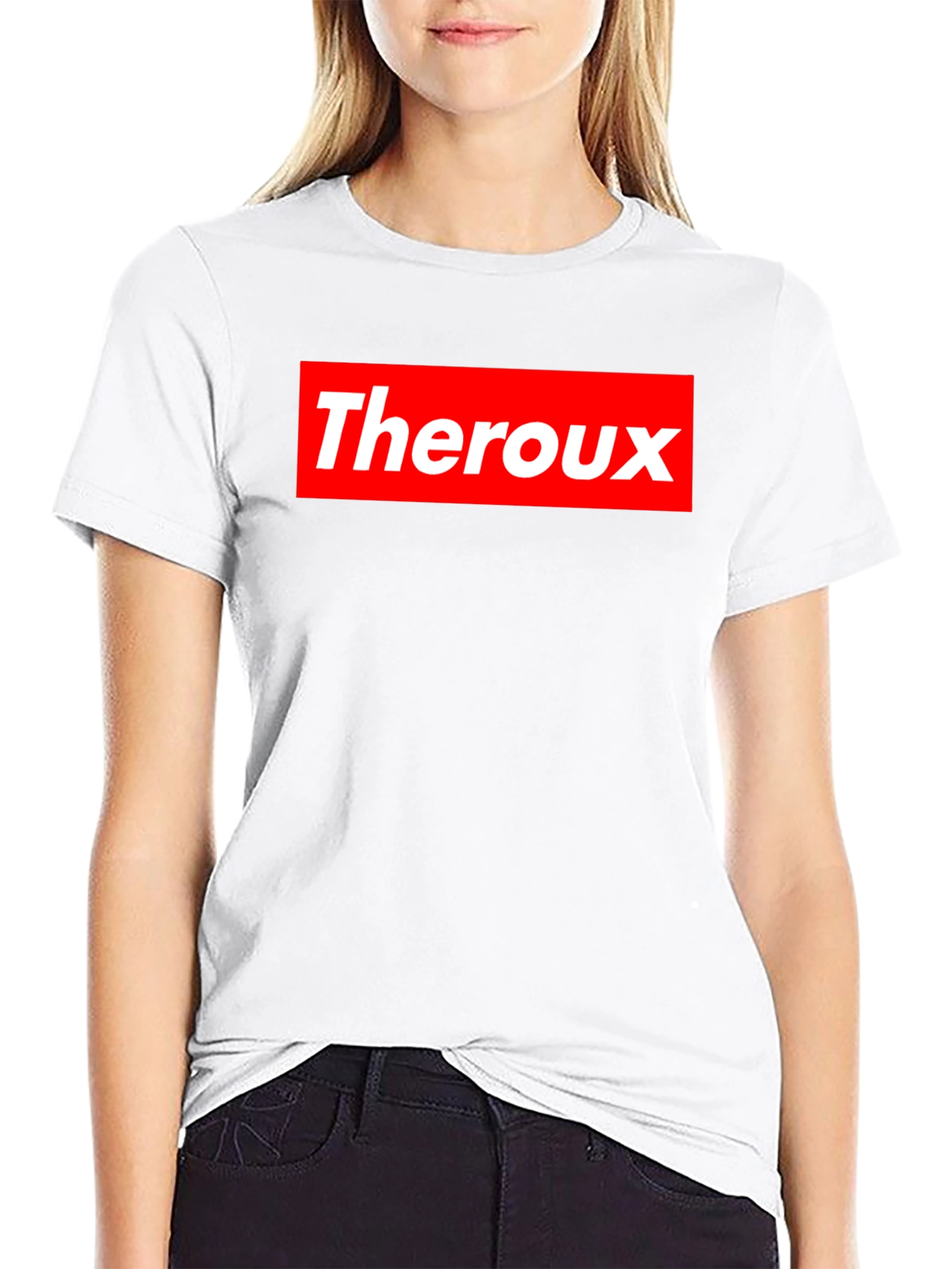Theroux Graphic Tee - Red Box Logo Style T-Shirt