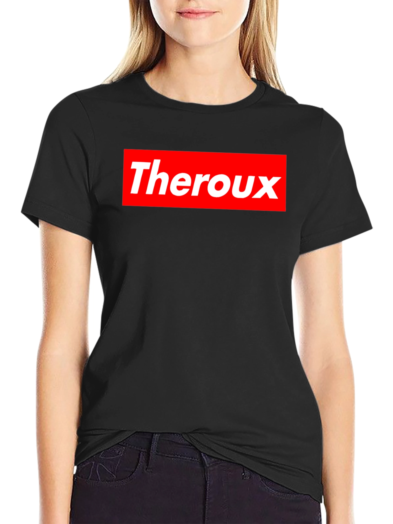 Theroux Graphic Tee - Red Box Logo Style T-Shirt