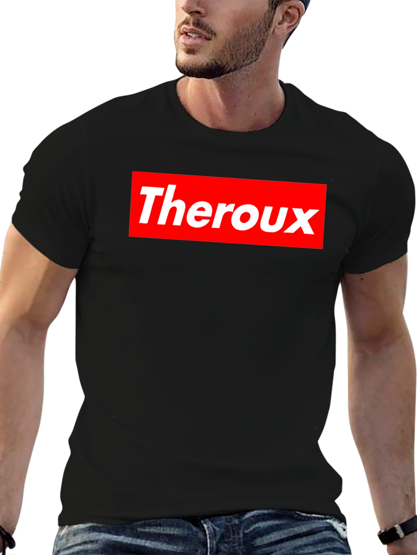 Theroux Graphic Tee - Red Box Logo Style T-Shirt