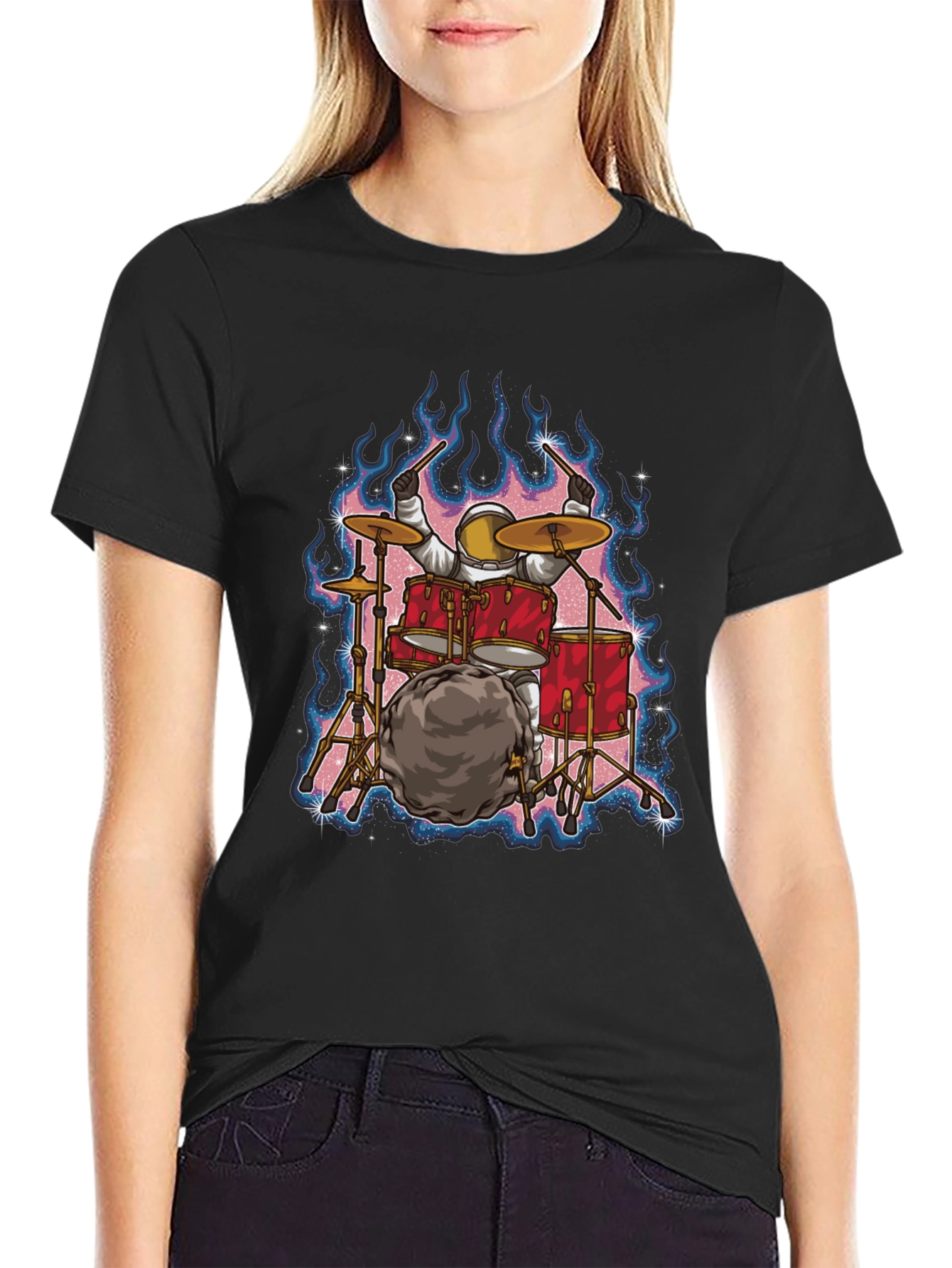 Astronaut Drummer T-Shirt - Rock Out in Space!