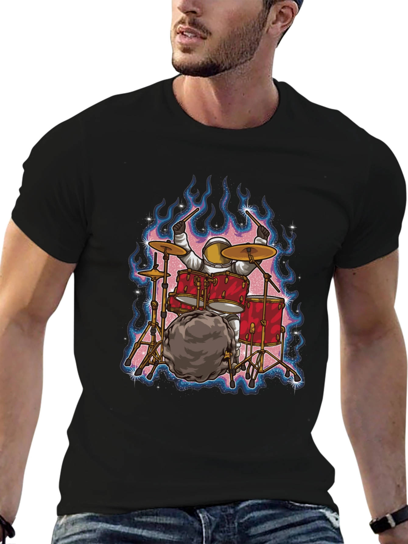 Astronaut Drummer T-Shirt - Rock Out in Space!
