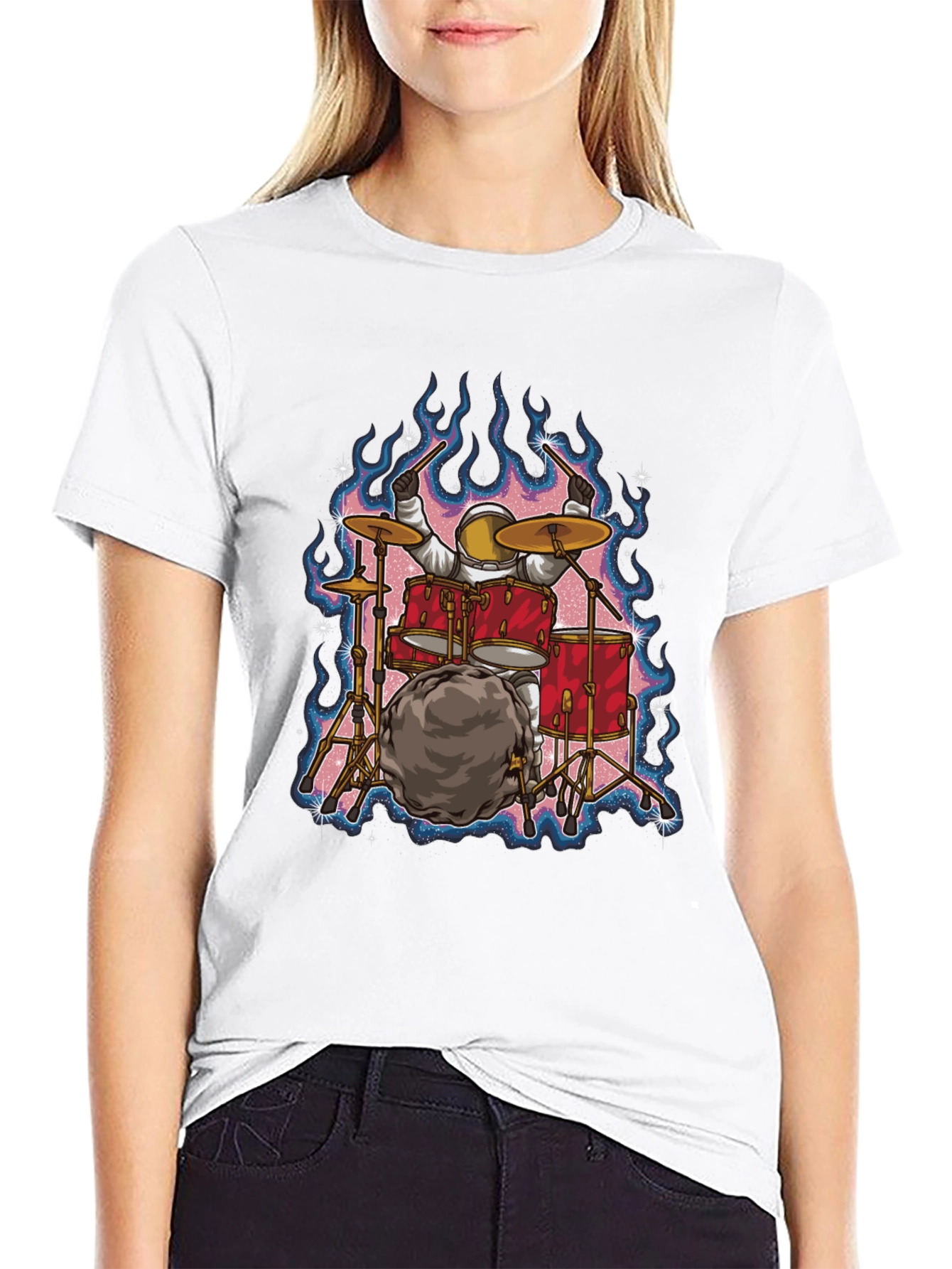Astronaut Drummer T-Shirt - Rock Out in Space!
