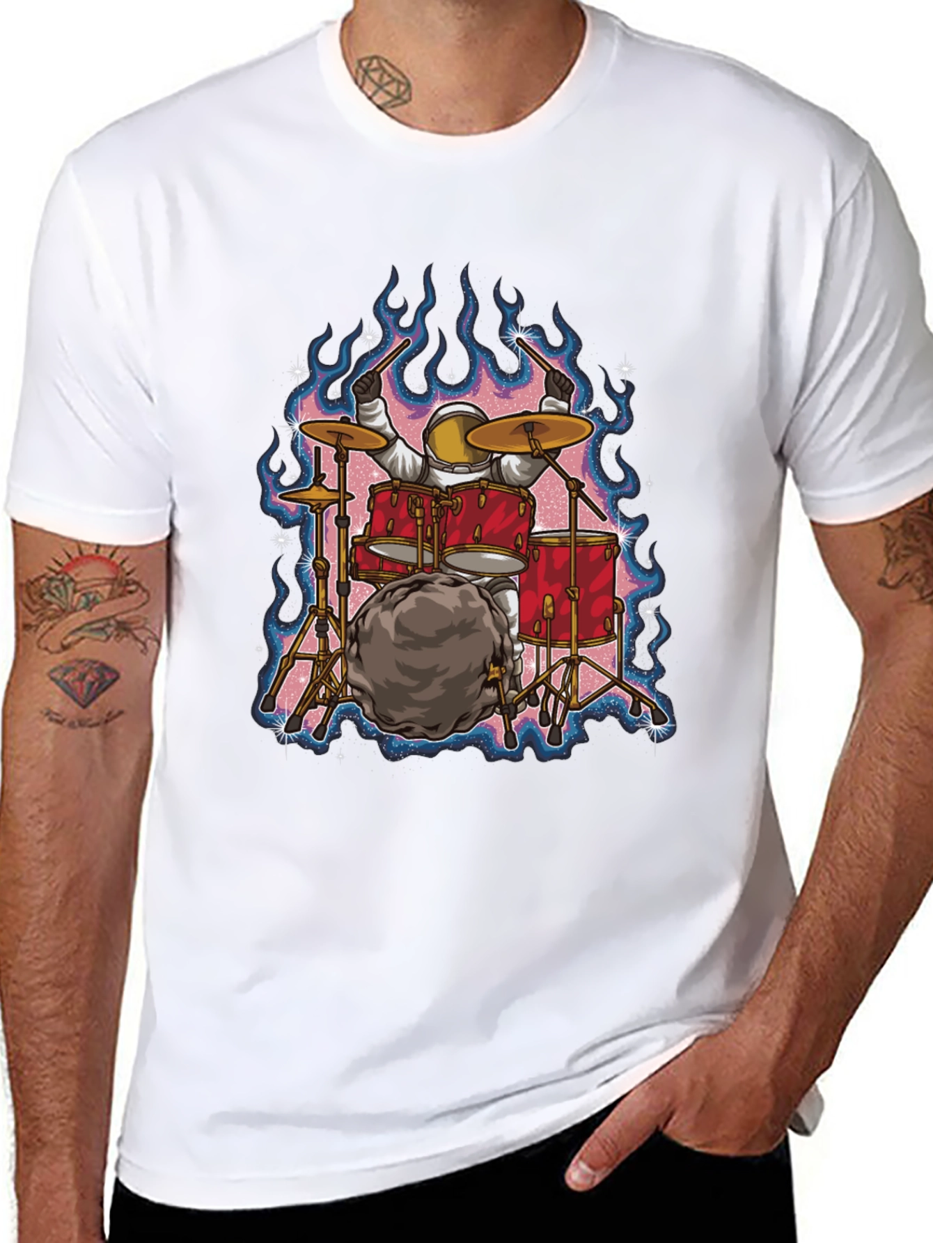 Astronaut Drummer T-Shirt - Rock Out in Space!