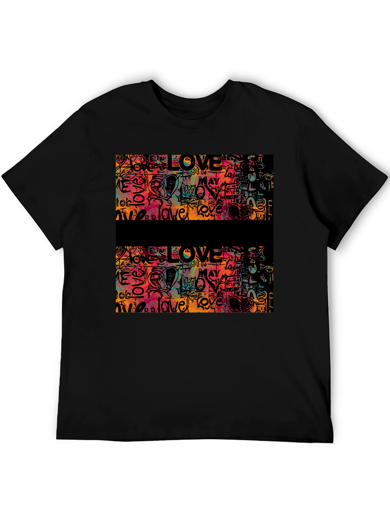 Love Graffiti Graphic Tee - Mens Black T-Shirt
