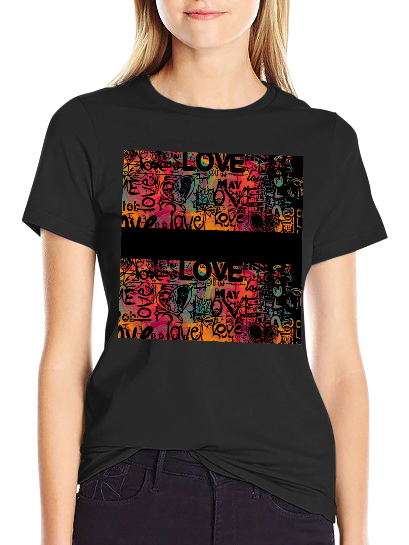 Love Graffiti Graphic Tee - Mens Black T-Shirt