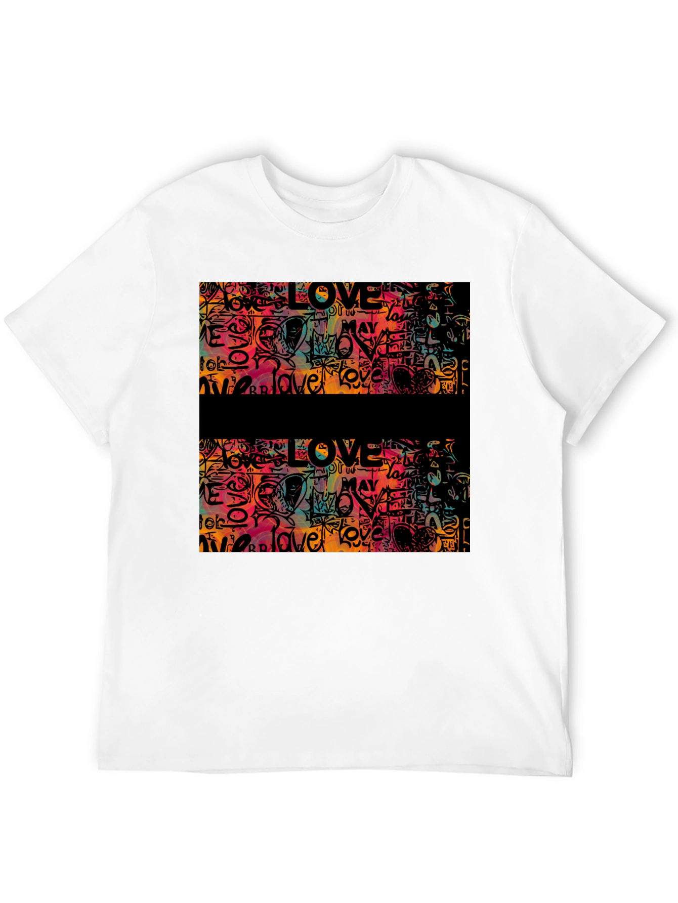 Love Graffiti Graphic Tee - Mens Black T-Shirt