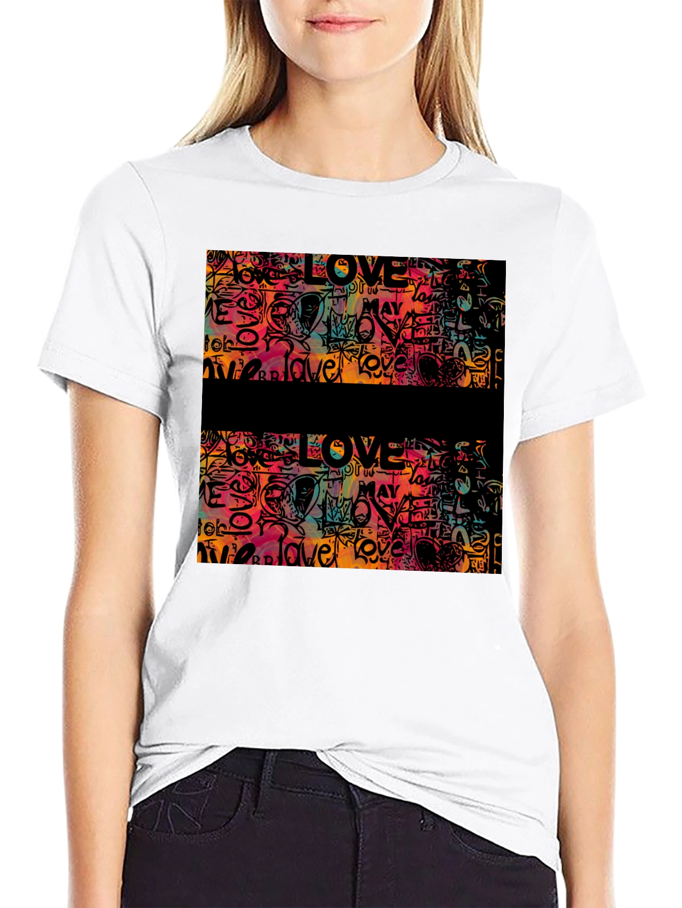 Love Graffiti Graphic Tee - Mens Black T-Shirt