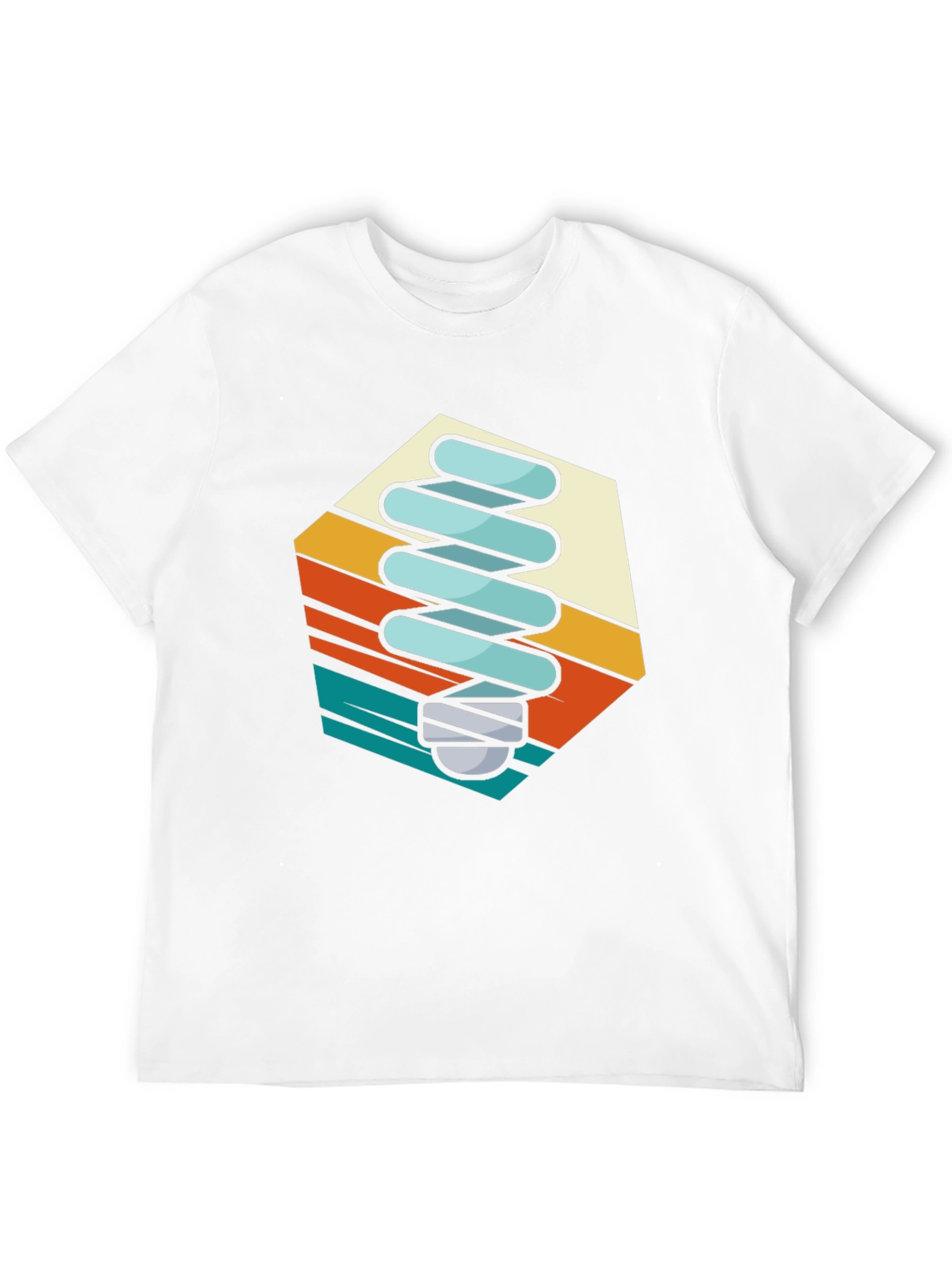 Retro Light Bulb Graphic Tee - Black Cotton Blend
