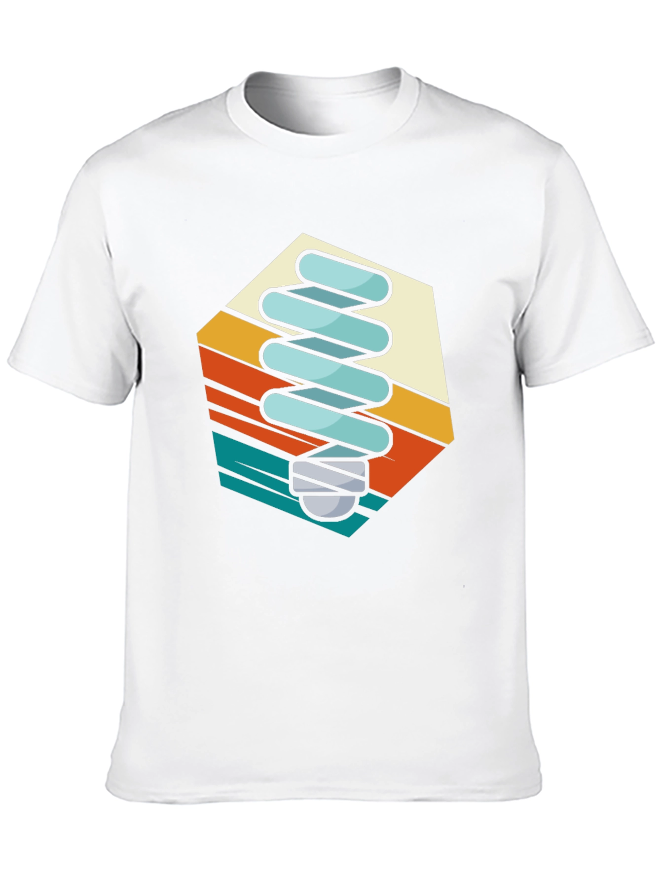 Retro Light Bulb Graphic Tee - Black Cotton Blend