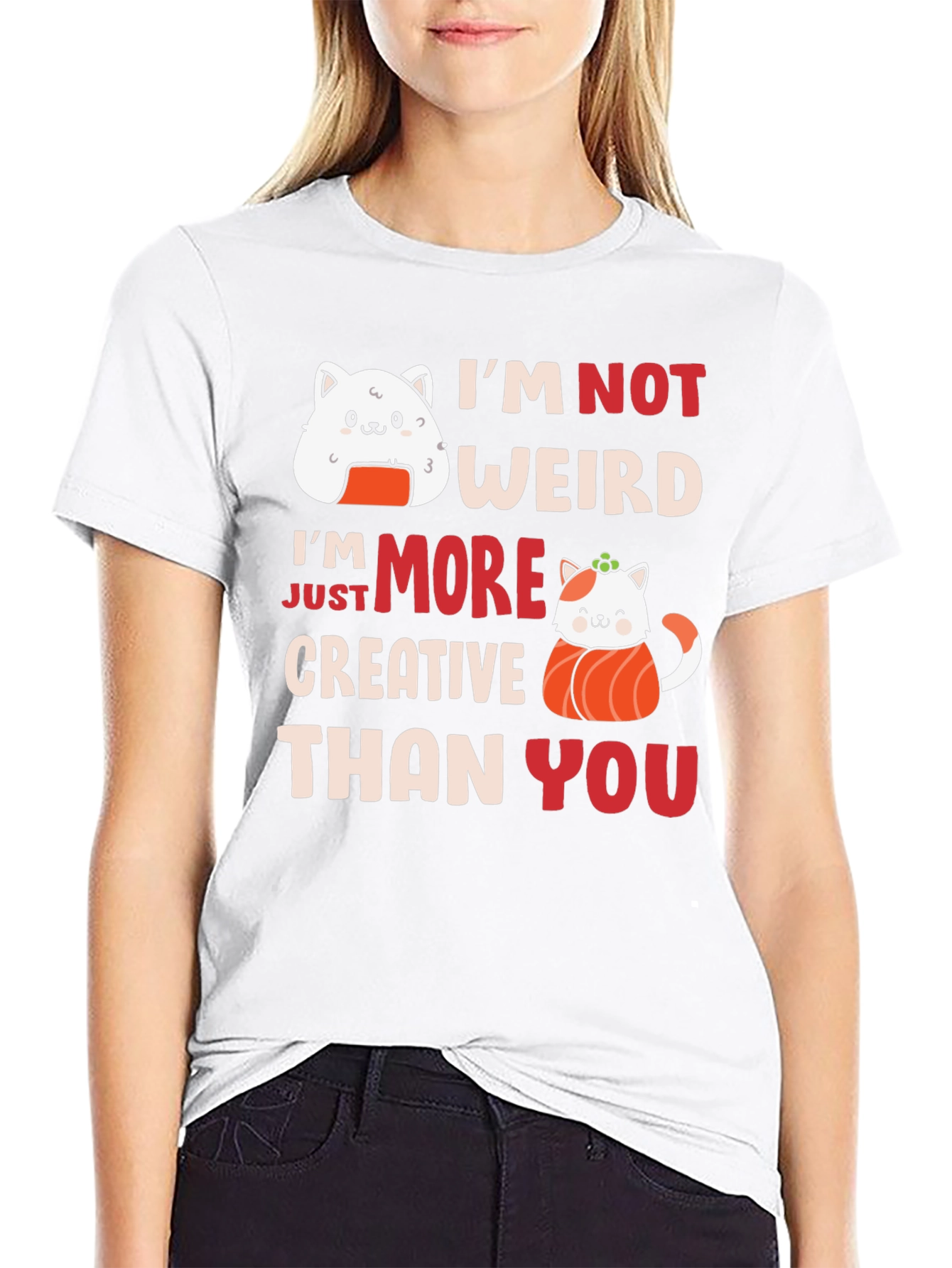 Sushi Cat Funny Creative Graphic T-Shirt