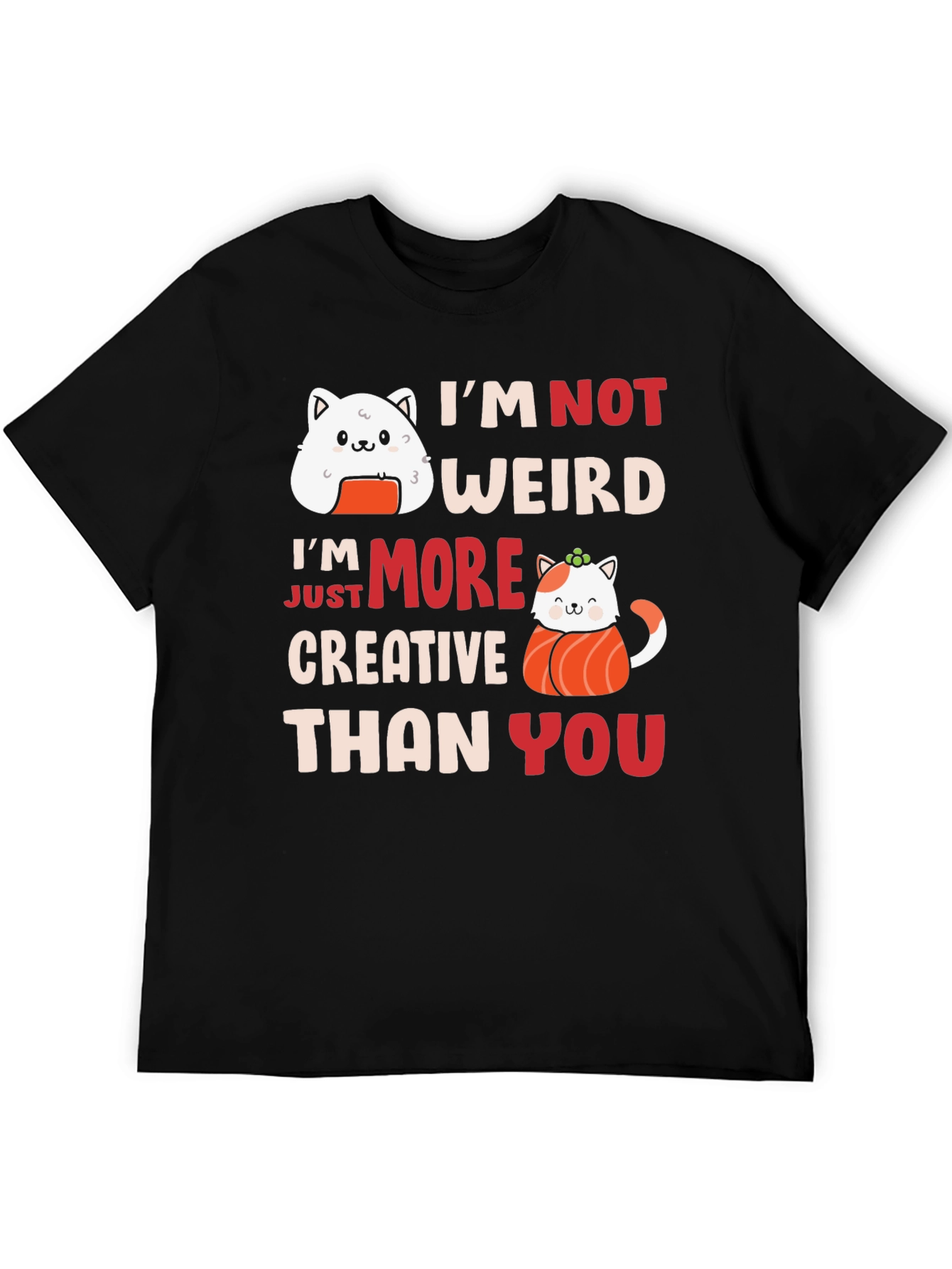 Sushi Cat Funny Creative Graphic T-Shirt