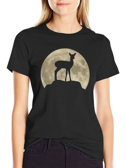 Deer Moon Graphic Tee - Mens Black T-Shirt