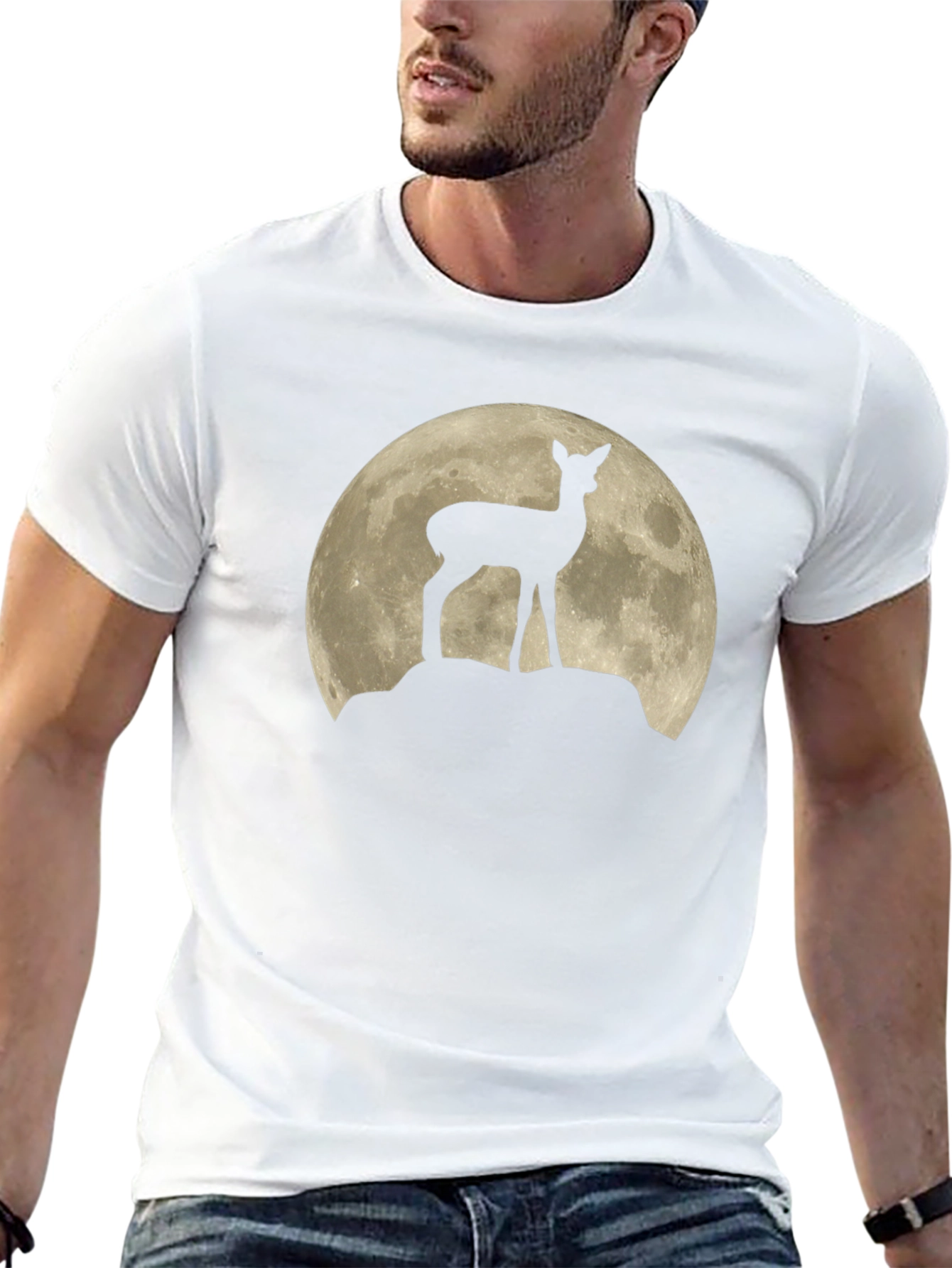 Deer Moon Graphic Tee - Mens Black T-Shirt