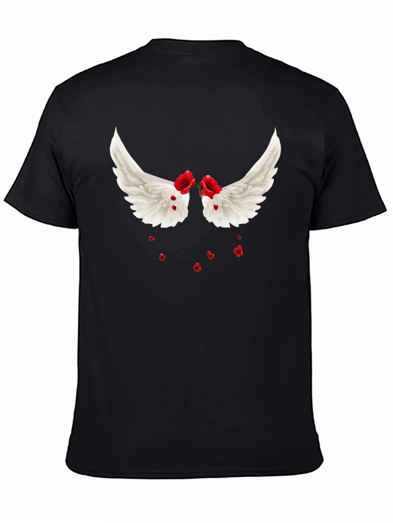 Wings & Roses Graphic Tee - Black