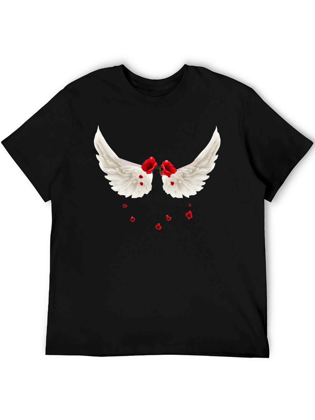 Wings & Roses Graphic Tee - Black