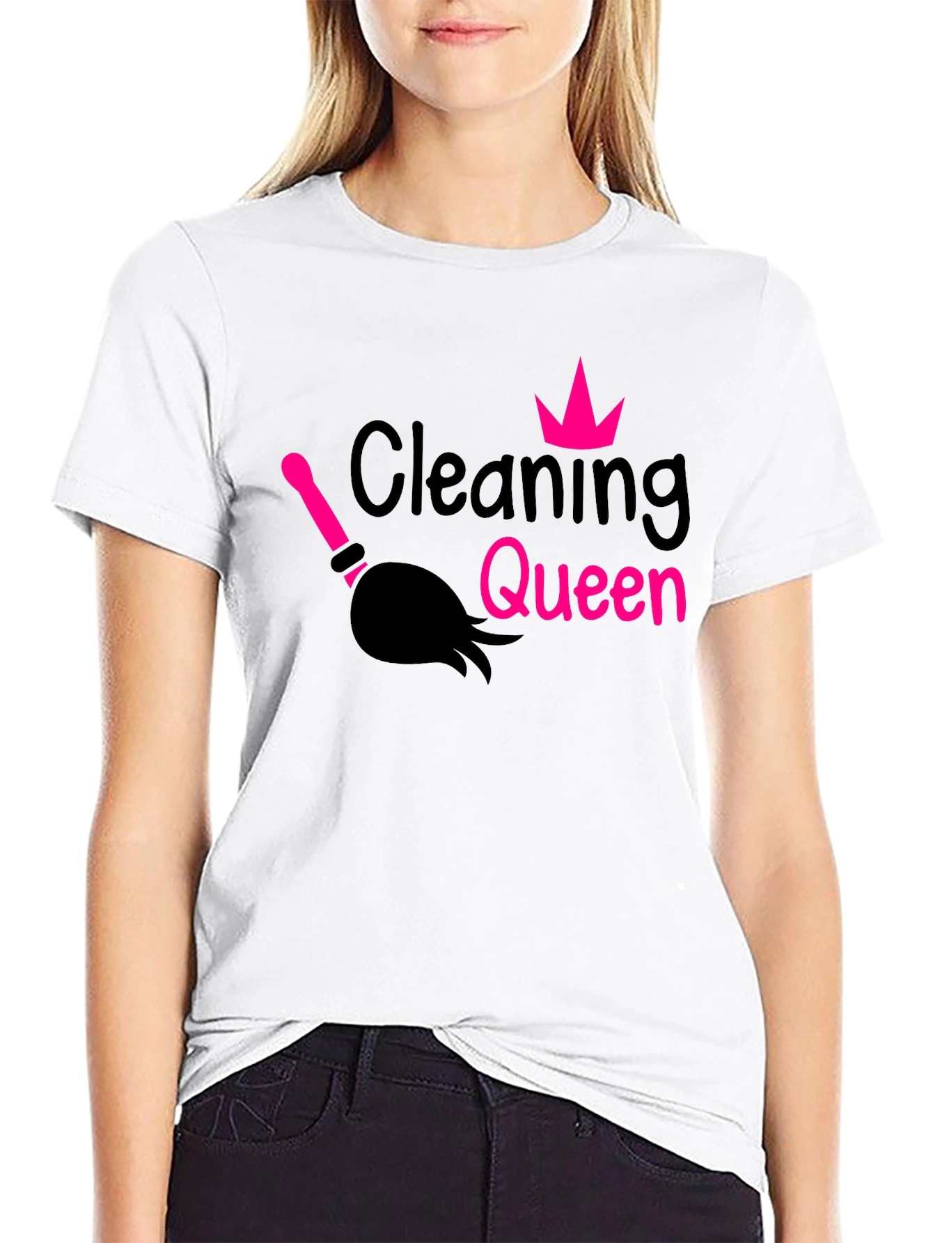 Cleaning Queen Graphic Tee - Black T-Shirt