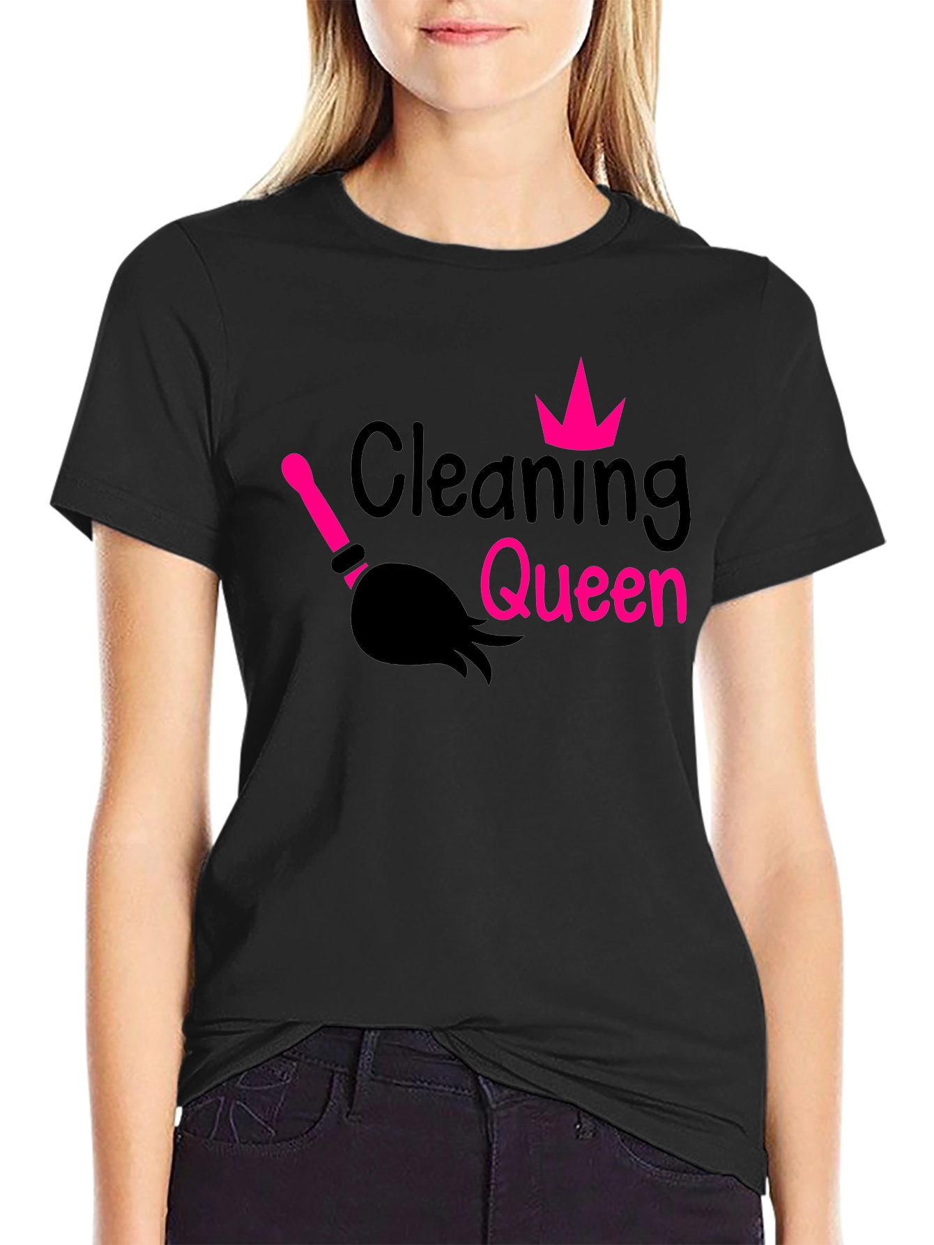 Cleaning Queen Graphic Tee - Black T-Shirt