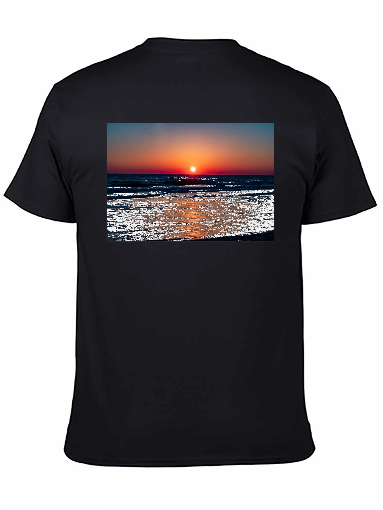 Sunset Beach Graphic Black T-Shirt